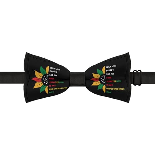 GoasNei Juneteenth Is My Independence Day Bow Tie for Men Adjustable Necktie Funny Tie Neck Ties for Weddings Party