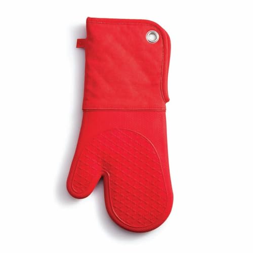King Arthur Baking Company Oven Mitt, Fleece-Lined Silicone and Cotton Cuff, Heat Safe to 500-Degrees Fahrenheit