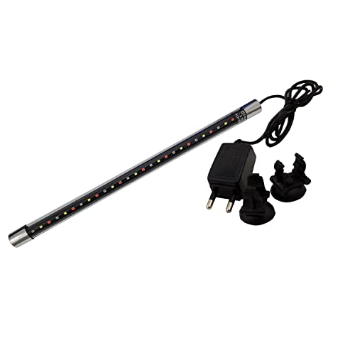 Image of VENUS AQUA Glass Aquarium Led Light, Fully Submersible Led Lamp For Fish Tank Adjustable Led Light With 2 Suction Cup /Ac : 220-240 /50Hz (Three Colour, Sr-400 Led-14.5 Inch)