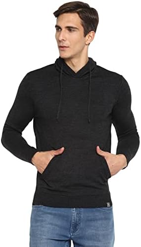 Red Chief Men Acrylic Plain Hooded Sweater