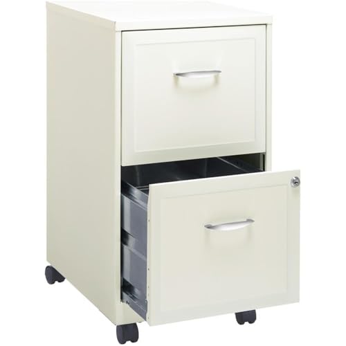 Scranton & Co 2 Drawer Steel Mobile File Cabinet in Pure White