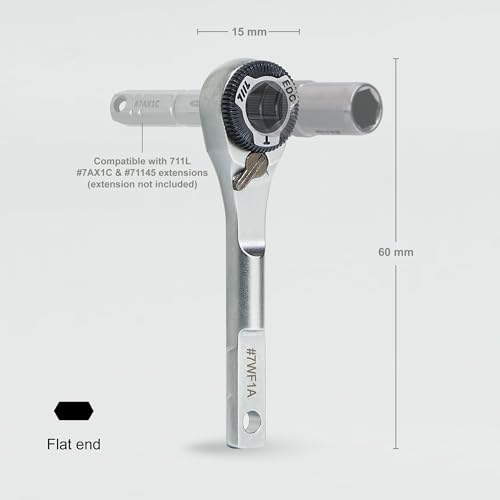 Image of 711L EDC Ratchet Wrench for Leatherman Multitools MK2 - Compact Flat End Screwdriver Accessory for Multi-tools with Flat Bit Adapters #7WF1A