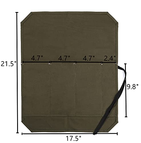 Denifiter Chef's Knife Roll Bag, Durable 16Oz Waxed Canvas Knife Case With 4 Slots Professional Chef's Knife Bag With Anti Cutting Fabric Inside #TOP1