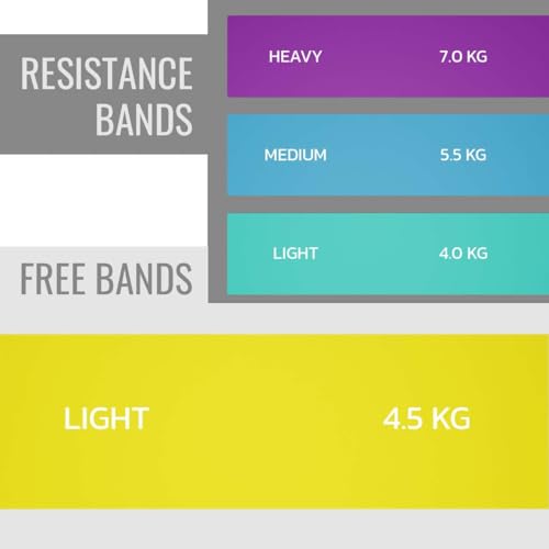Image of Sturdy, Stable and StrongDurafit91 Resistance Bands | Home Workout | Unisex | Toning | Exercise & Stretching | Mini Loop Bands |Multi-Color Bands -Pack of 4 Natural Rubber