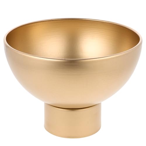 Pedestal Flower Bowl - Golden Metal Vase for Artificial Orchid Flowers Wedding Tabletop Centerpiece, Entryway Decoration (20x20cm)