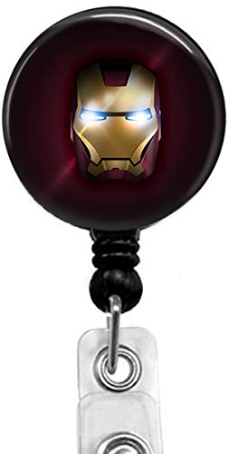 Iron Man Retractable ID Card Badge Holder with Alligator Clip, Medical Nurse Badge ID, Office Employee Name Badge