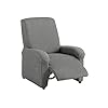 Textilhome – Housse Fauteuil Relax Complète TEIDE Elastique, Taille 1 Places – 70 a 100 cm. Couleur Grey