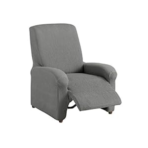 Textilhome – Housse Fauteuil Relax Complète TEIDE Elastique, Taille 1 Places – 70 a 100 cm. Couleur Grey