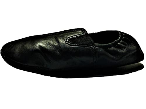 Unisex Leather Slip-On Socks, Ankle Low Cut, Bottom Fleece Lined, Black With Elastic Support2