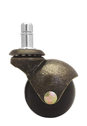 Chairpartsonline 2" Antique Brass Ball Caster Wheel For Office, Executive, & Gaming Chairs W/ 7/16" X 7/8" Grip Ring Mounting Stem - Set Of 5 - S5352 #TOP1