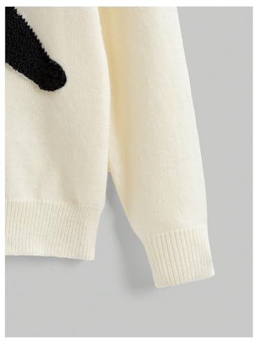 GORGLITTER Women's Off The Shoulder Sweater Cat Print Graphic Long Sleeve Pullover Sweaters3