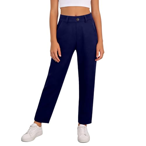 Pantalones de vestir para niñas con bolsillos cómodos de 5 a 14 años