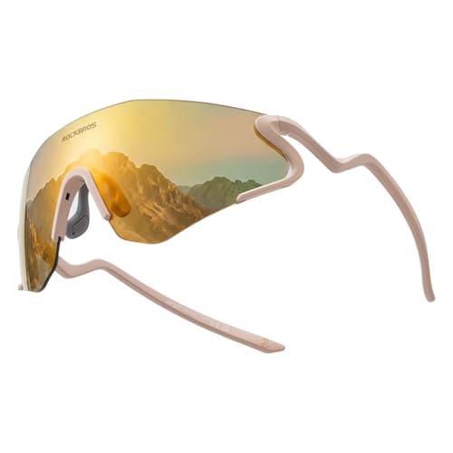ROCKBROS Photochromic Cycling Glasses 24g UV400 for Men Women(Yellow)