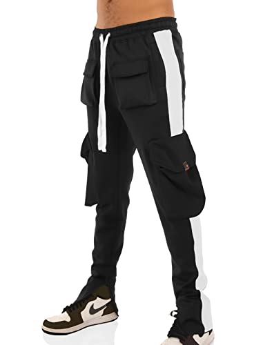 Image of SCREENSHOT Screenshotbrand Mens Hip Hop Slim Fit Track Pants - Athletic Jogger Bottom with Side Taping