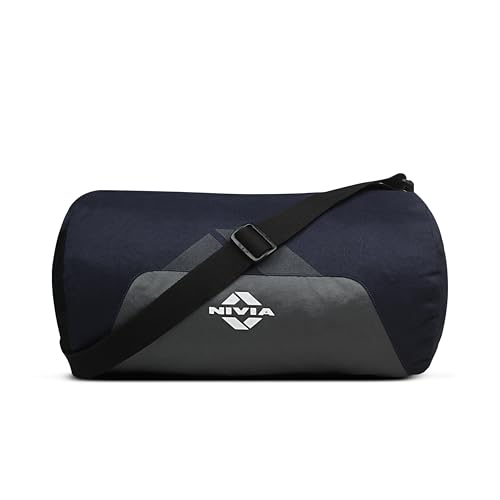 Image of Nivia Switch Duffle Bag 18.5L Polyester Gym Bag, Compact Sports Duffle for Men and Women, Lightweight Travel Training Bag, Gym Carry Bag (Navy Blue)