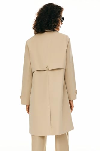 Orolay Women's Single Breasted Trench Coat Mid Long Classic Lapel Windproof Slim Outerwear Coats2