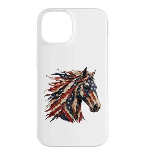 Horse Patriotic Equestrian 4th Of July USA American Flag �X�}�z�P�[�X iPhone 14 �p