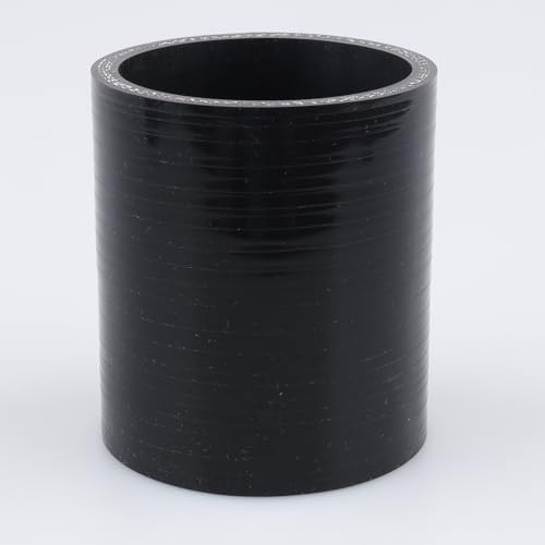 AC PERFORMANCE ID 2.25" (57mm) Straight Coupler Automotive Pure Silicone Hose, Length 3" (76mm), 3-Ply Reinforced, Black