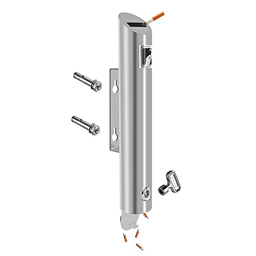 SBJKLYRN Cendrier, Cendrier Mural d'extérieur en Acier Inoxydable 2 L, Grand cendrier verrouillable