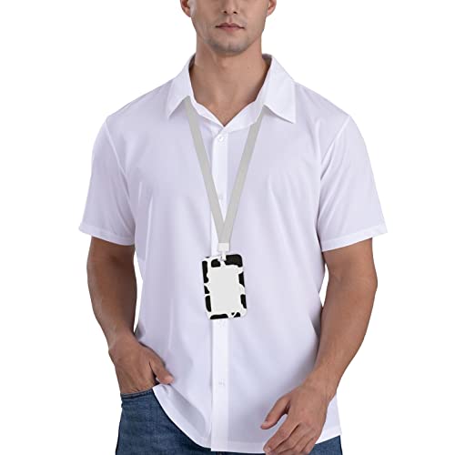 Cow Print Vertical Badge Holder With Lanyard Id Card Name Tag For Women Men School Office 4X2.5 #TOP7