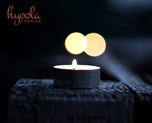 Hyoola White Beeswax Tealight Candles In Aluminum Cup - 48 Pack - 100% Pure Natural Beeswax Candles #TOP4