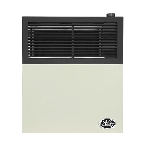 Ashley 11,000 BTU Direct Vent Natural Gas Wall Heater for Indoor Space Heating, Sealed-Burn System, Mobile Home Approved, Model DVAG11N, Cream