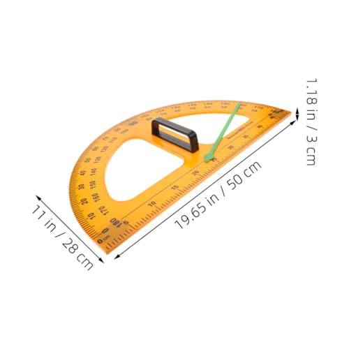 DIYEAH Transferidor magnético apagável a seco, transferidor de meio círculo com braço oscilante, fer