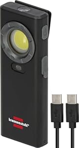 Brennenstuhl Akku LED Handlampe HL 1200 AS (1200lm, Taschenlampe mit 4 Schaltstufen, automatische Abschaltung bei Objektnähe, IP56, Aluminiumgehäuse, max. 12h Leuchtdauer, Magnet, Clip, USB C Kabel)