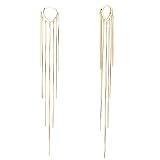 Gold Tassel Earrings For Women By Vintage Havana Drop/Dangle Huggie Earrings 18K Gold Plated Made Wi