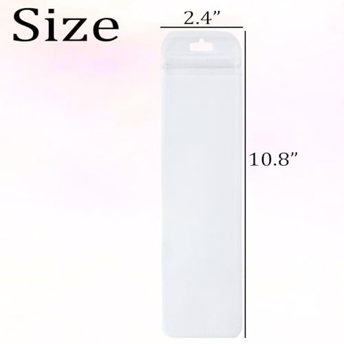 Image of 100 Pcs Beadable Pen Packaging Bags for Small Business, Clear Pen Bag for Bead Pens, Zipper Smell Proof Storage Bags for Packaging Lipgloss, Jewelry, Cosmetic,Candy 2.4x10.8inch