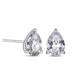 DIAMONLITE 2 Ct Cubic Zirconia Stud Earrings for Women and Men, D Color, VVS Clarity, Excellent Cut,