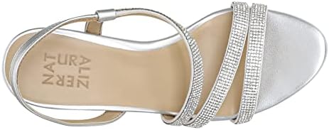 Naturalizer Womens Brenta 2 Heeled Sandal, Silver, 7.5 US | Image 5