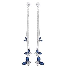 Blue Crystal Butterfly Earrings