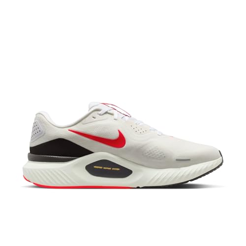 Image of Nike Men Structure 26 Wide White /Bright Crimson-Medium Ash Running Shoes 6 UK