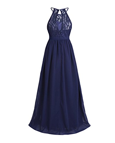 JanJean Kids Girls Halter Neck Lace Chiffon Princess Maix Dress Junior Bridesmaid Wedding Dress Evening Party Prom Gown4