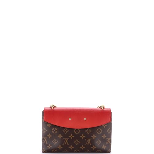 Pre-Loved Saint Placide Handbag Monogram Canvas and Leather, Red3