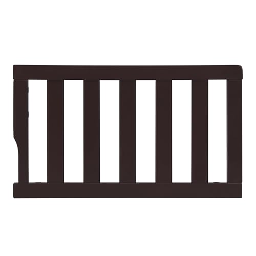 Image of Dream On Me Toddler Guard Rail for Convertible Crib, Solid Wood Bed Rail for Toddler Bed Conversion, Chocolate