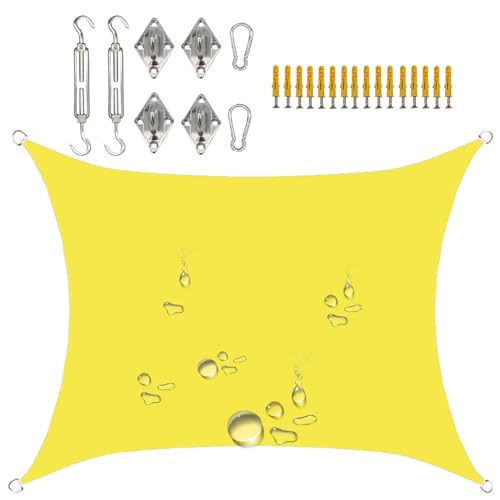 Sun Shade Sails Canopy, 300 * 500Cm Tear and Rust Resistant Patio Sail Shade for Yard Deck Lawn Garden Rectangle Sunshade(Bright Yellow)