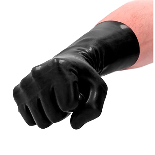 SHOTS FST001BLK FIST IT Kurze Latexhandschuhe - 33,5 x 12 x 0,2 cm - Extra stark und benutzerfreundlich - Unbegrenztes Vergnügen - Schwarz