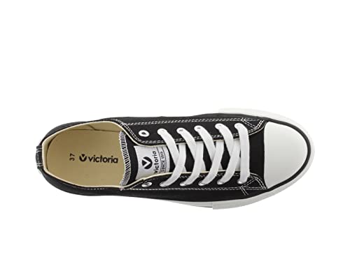 victoria Girls Tribu Canvas Platform Trainers, Black,13 M US4