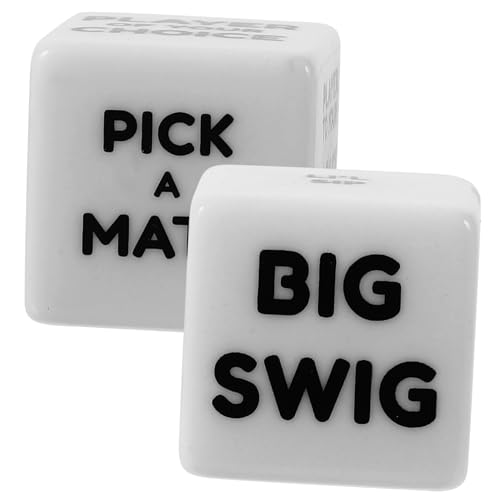 Milisten 2Pcs Fun Drinking Game Dices for Adults Party Props for Bars Pubs Unique Design for Hen Parties Gatherings Smooth Drinking Game Accessories