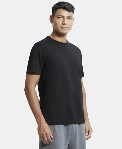 Jockey 2714 Men's Super Combed Cotton Rich Solid Round Neck Half Sleeve T-Shirt (Image - 2)