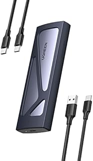 UGREEN M.2 NVMe SSD Enclosure, Tool-Free USB C External NVMe SSD Enclosure, 10Gbps M.2 NVMe to USB Adapter, USB 3.2 M.2 NVMe Reader Supports M and B&M Keys and Size 2230/2242 /2260/2280 SSDs