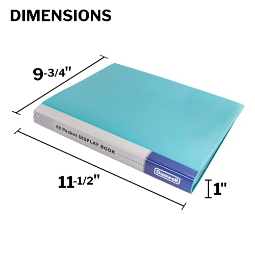 Dunwell Binder With Plastic Sleeves 48-Pocket - Presentation Book 8.5X11 (Aqua) Displays 96 Pages, Portfolio Folder With 8.5 X 11 Sheet Protectors, Display Book For Documents, Certificates, Artwork #TOP1