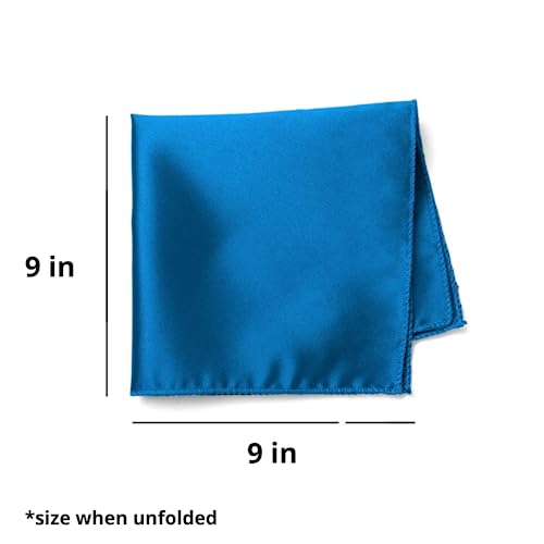 Tiemart Azure Blue Solid Color Pocket Square #TOP1
