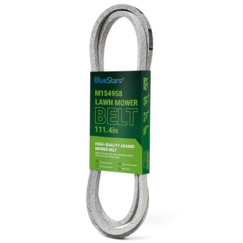 Image of BlueStars M154958 Mower Deck Belt | Aramid Cord | 111.4 inch x 5 /8 inch | Deck Belt - for 48 Inch Decks John Deere GT235 X300 345 X320 325 GT275