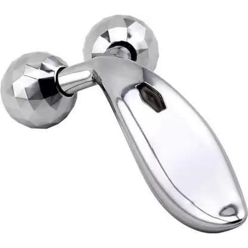 Image of 3D Manual Solar Powered Roller Face Body Massager Skin Lifting Wrinkle Remover Facial Massage For Relaxation and Tightening (Silver)
