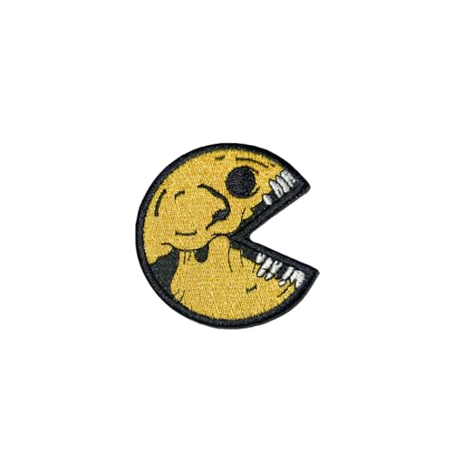 Image of DoLife Attached USA Made Pac Skull Hook and Loop Patch, 1 Pcs Funny Meme Embroidered Patches, Tactical Military Morale Patch with Hook Fastener Backing, Cute Applique Accessories for Backpacks