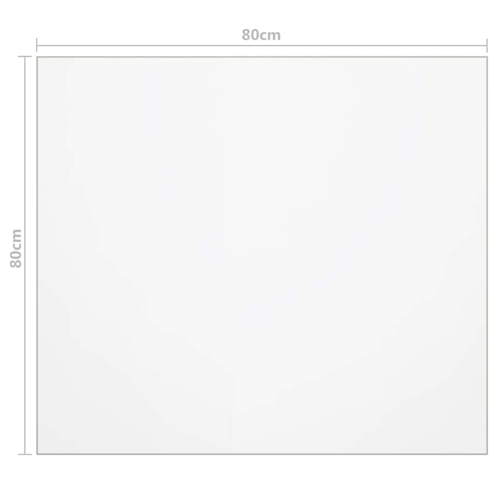 Tischfolie Matt quadratisch 80x80 cm 1,6 mm PVC wasserdicht Kratzfest abwaschbar als Tischschutz und Schreibtischunterlage für Esszimmer und Büro