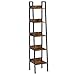 VASAGLE Étagère échelle, Bibliothèque à 5 Niveaux, Meuble de Rangement sur Pied, pour Salon, Chambre, Cuisine, Cadre en Acier, Facile à Assembler, Style Industriel, Marron Rustique et Noir LLS109B01